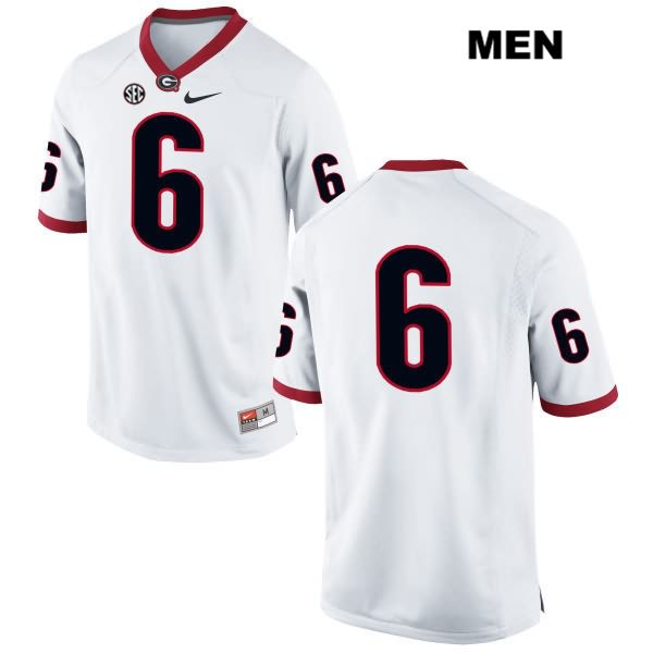 Georgia Bulldogs Men's Javon Wims #6 NCAA No Name Authentic White Nike Stitched College Football Jersey JDS2056MS